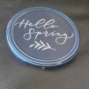 Blue 'Hello Spring' Decorative Plate/wreath Insert